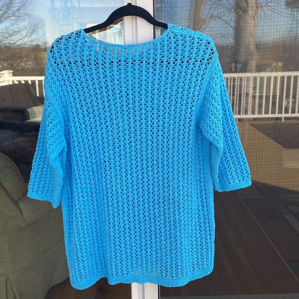NWT JJill sweater Size M Aegean blue - Picture 3 of 4